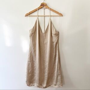 4SI3NNA Silk Halter Slip Dress